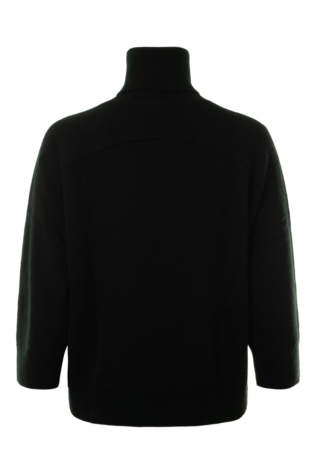 Autumn Cashmere Boxy 3/4 Sleeve Turtleneck in Black